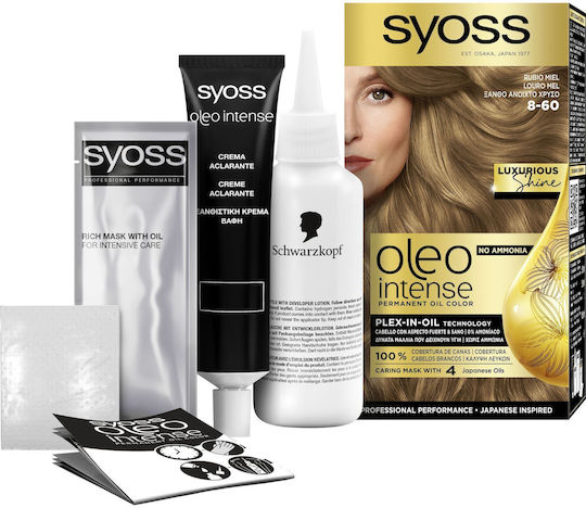 Syoss Oleo Intense Βαφή Μαλλιών Χωρίς Αμμωνία 8-60 Ξανθό Ανοιχτό Χρυσό 50ml