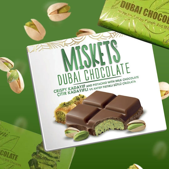 Miskets Milk Chocolate Dubai Kataifi & Pistachio 100g