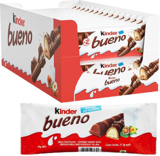 Ferrero Bueno Γκοφρέτα Γάλακτος Φουντούκι 43gr