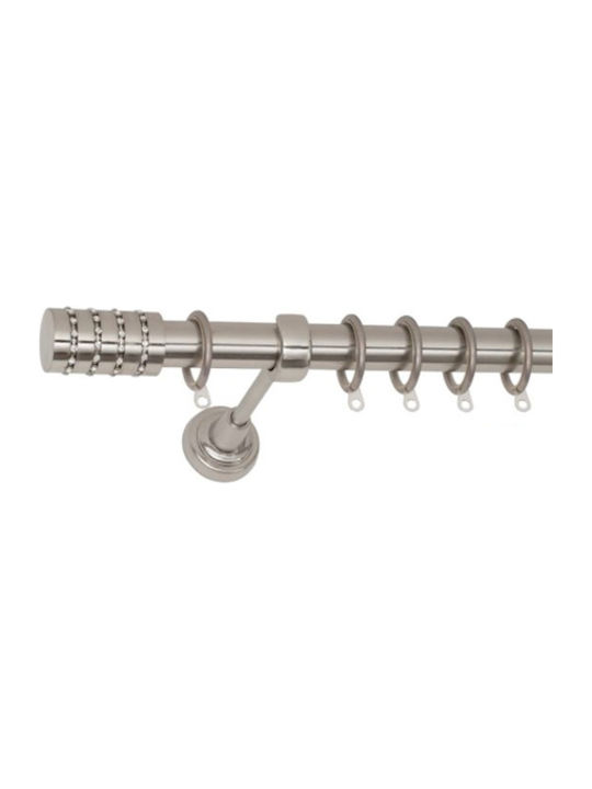 Import Hellas Extendable Metallic Curtain Pole No2 Single Φ25mm 140-250cm Nickel Matte