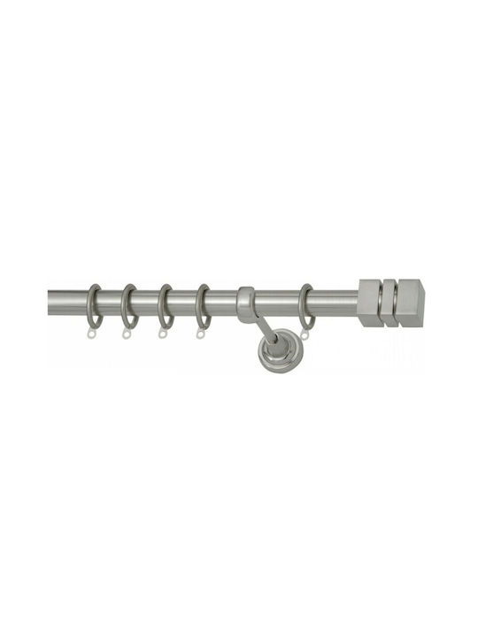 Import Hellas Metallic Curtain Pole No2 Single Φ25mm 150cm Nickel Matte