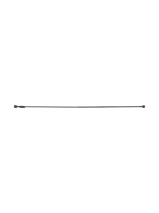 Sidirela Extendable Metallic Curtain Pole Single Φ19mm 110-210cm Black