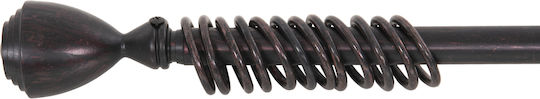 Sidirela Extendable Metallic Curtain Pole Single Φ19mm 110-210cm Black