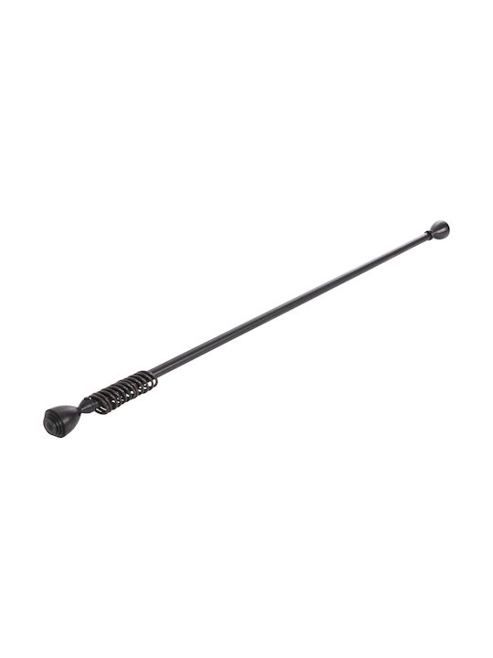 Sidirela Extendable Metallic Curtain Pole Single Φ19mm 110-210cm Black