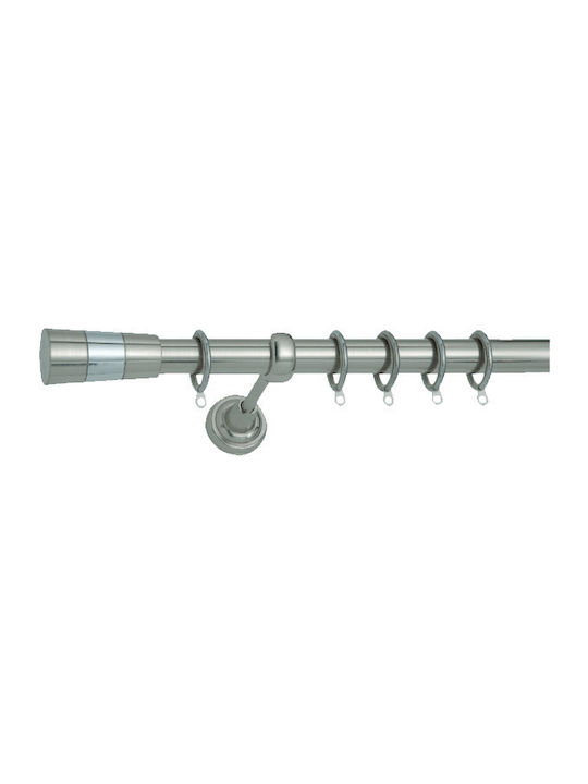Import Hellas Extendable Metallic Curtain Pole No1 Single Φ25mm 140-250cm Nickel Matte