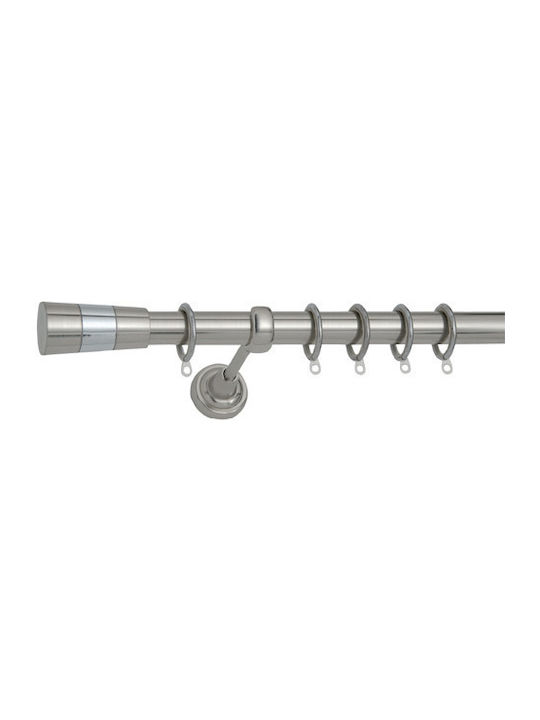 Import Hellas Extendable Metallic Curtain Pole No1 Single Φ25mm 140-250cm Nickel Matte