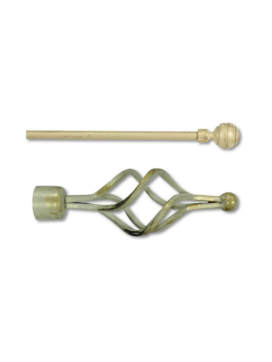 TnS Extendable Metallic Curtain Pole Single 120-210cm ASPRO/GREEN