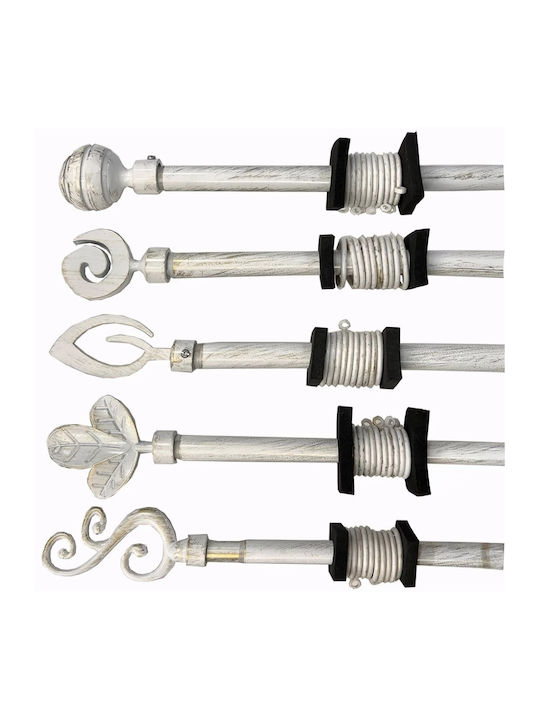 TnS Extendable Metallic Curtain Pole Single 120-210cm ASPRO/GREEN
