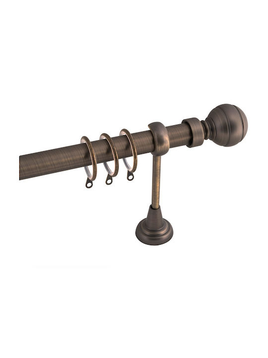 Frans Extendable Metallic Curtain Pole A3 Single Φ25mm 140-250cm Antique