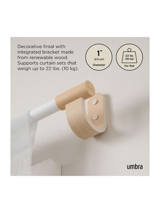 Umbra Extendable Metallic Curtain Pole Bellwood Single Diameter 25mm Length 107-305cm
