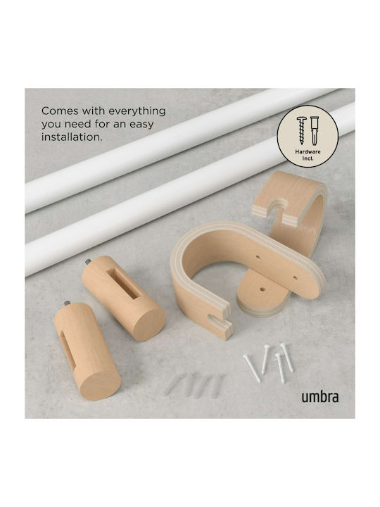 Umbra Extendable Metallic Curtain Pole Bellwood Single Diameter 25mm Length 107-305cm