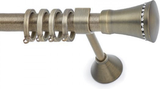Anartisi Metallic Curtain Pole S15 Single Φ25mm 200cm Antique / Crystal