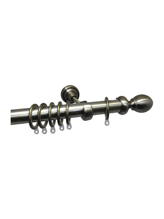 Import Hellas Ausziehbar Metallisch Vorhangstange Νο6 Einfach Φ25mm 140-250cm Oxide