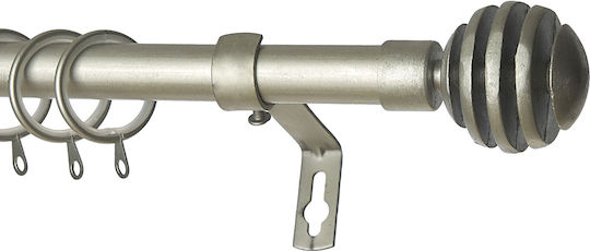 Grace Bare pentru Perdele Pliabil Metalic Single Φ19mm 120-210cm Argintiu