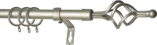 Grace Bare pentru Perdele Pliabil Metalic Single Φ19mm 210-210cm Argintiu