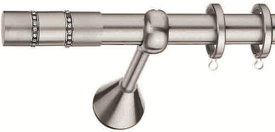 Enis by Domus Metallisch Vorhangstange Serifos Doppel mit Schiene Φ25mm 200cm Metallic