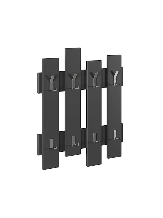 Megapap Wall Hanger Wave Wooden 20 Hooks Gray 64x4x81cm