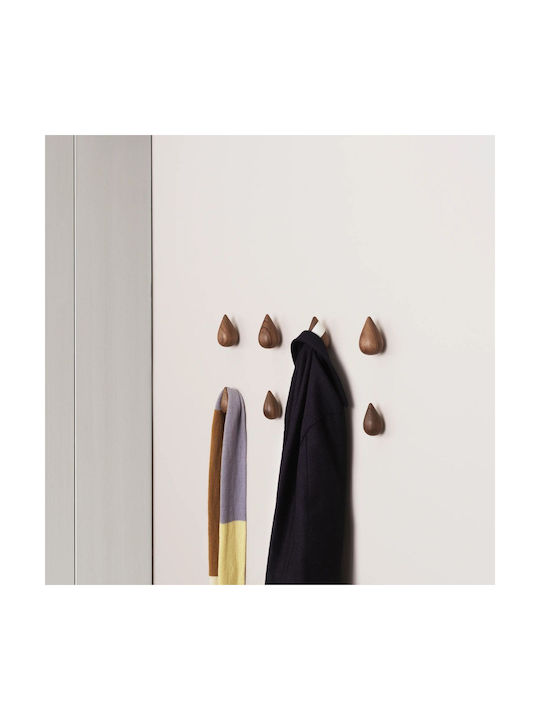 Normann Copenhagen Κρεμάστρα Τοίχου Dropit Ξύλινη Καφέ 7.7x5x8cm 2τμχ