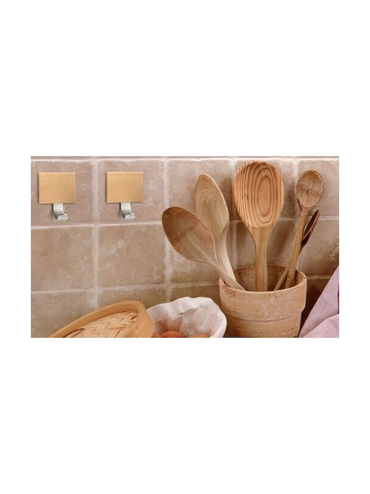 Inofix Κρεμάστρα Τοίχου από Χάλυβα και Ξύλο 45x51x22mm 2320 Μεταλλική Βέγκε 4.5x2.2x5.1cm