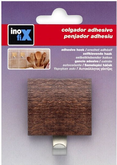 Inofix Стенна Закачалка От Стомана И Дърво 45x51x22mm 2320 Метална Венге 4.5x2.2x5.1cm