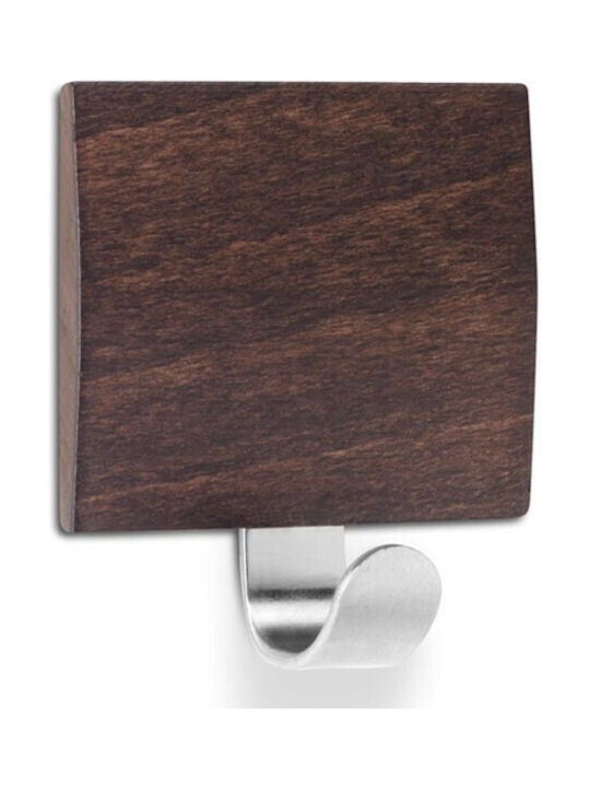 Inofix Κρεμάστρα Τοίχου από Χάλυβα και Ξύλο 45x51x22mm 2320 Μεταλλική Βέγκε 4.5x2.2x5.1cm
