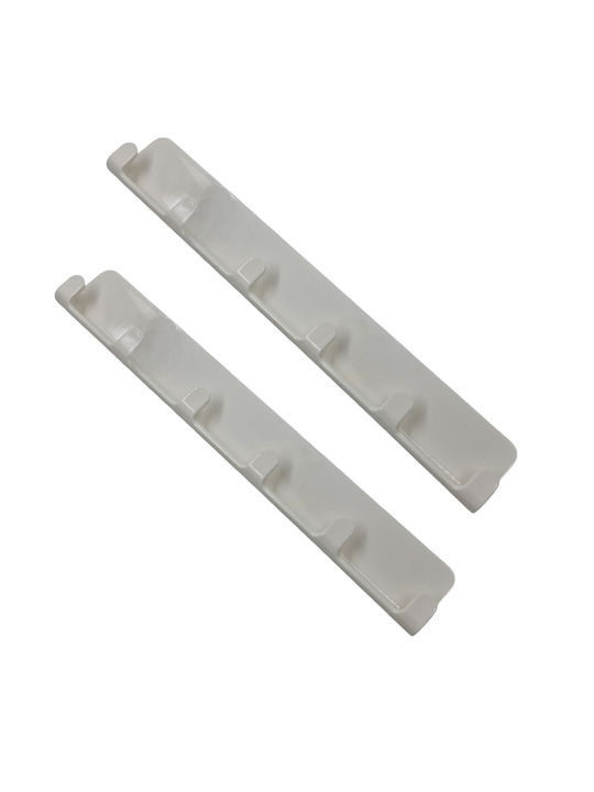 Tpster Wall Hanger Plastic 6 Hooks White 34x5cm