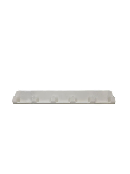 Tpster Wall Hanger Plastic 6 Hooks White 34x5cm