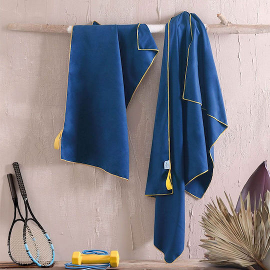 Rythmos Πετσέτα Microfiber Σώματος Μπλε 160x90εκ.