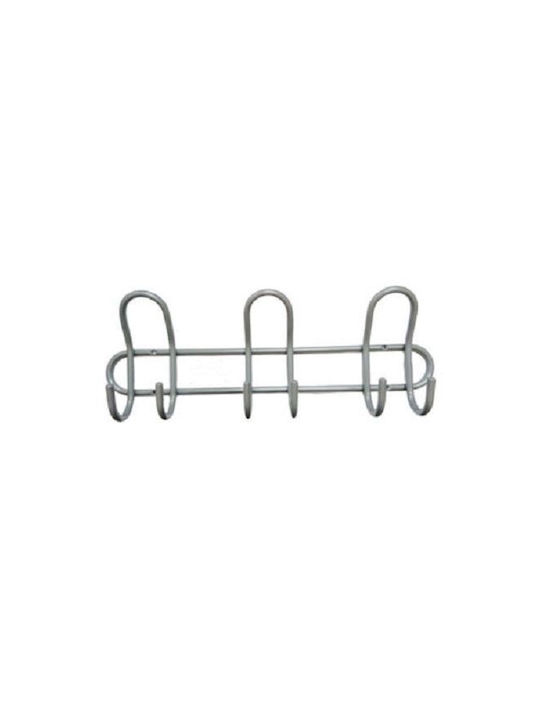 Import Hellas Wall Hanger K41063 Metal 6 Hooks White K41063/6 40x13cm