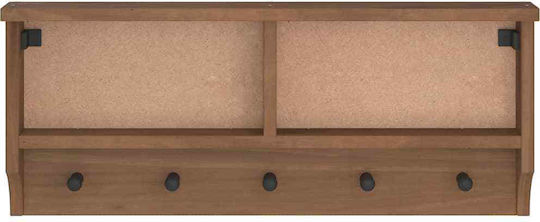vidaXL Κρεμάστρα Τοίχου Ξύλινη 6 Θέσεων Καφέ 87x35x12cm