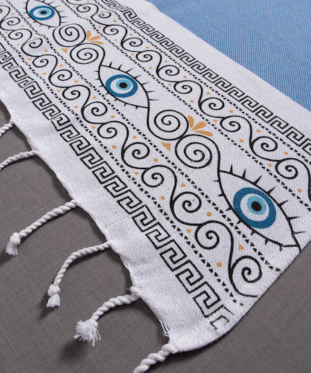 Silk Fashion Beach Towel Light Blue 180x90cm.