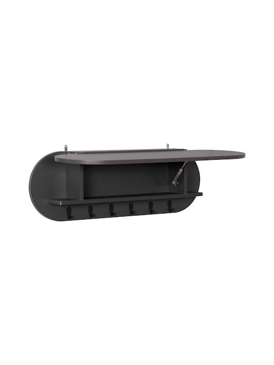 Freebox Wall Hanger Wooden 6 Hooks Bronze 84x12x28.6cm