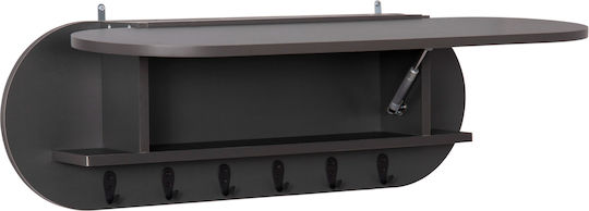 Freebox Wall Hanger Wooden 6 Hooks Bronze 84x12x28.6cm