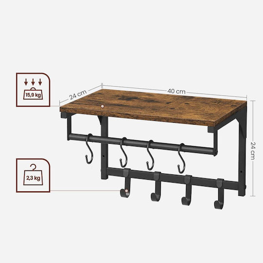 Agățătoare De Perete Metalică Cu 8 Compartimente Gri 40x24x24cm