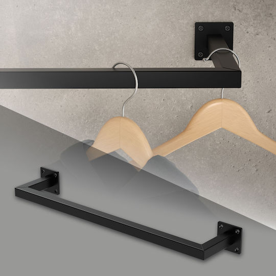 ML-Design Метална Черна Стенна Закачалка 12x60см