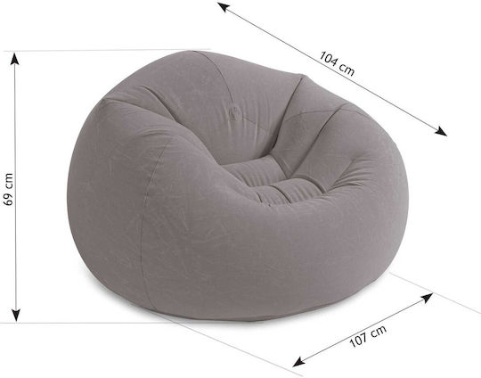Intex Aufblasbarer Sessel Grau 107x114cm