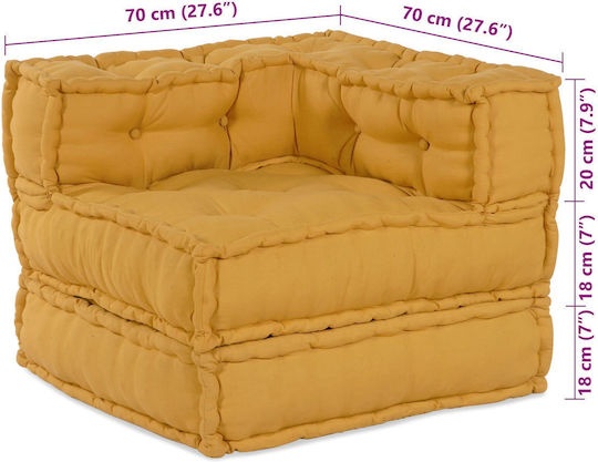 vidaXL Waterproof Yellow Bean Bag Chair 70x70x54cm