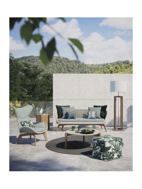 Πουφ Σκαμπό Αδιάβροχο Soft Lime 60x60x45cm