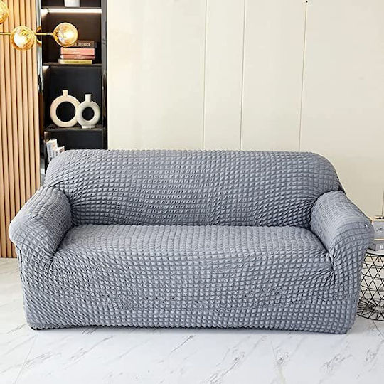 Elastic Cover for Four Seater sofa Grey Light 1pcs 4SEAT-XV-GKRI ANOIXTO
