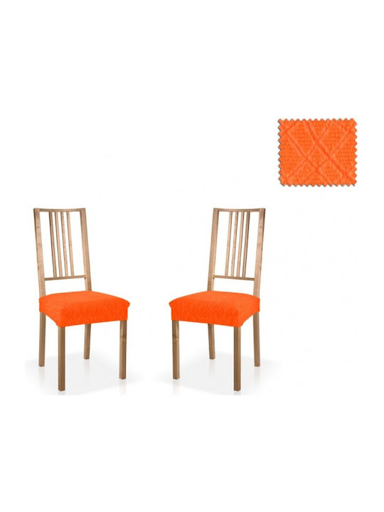 Mc Decor Waves Elastic Cover for Chair Orange 40εκ. 2pcs MCL.EL.WAVES.KK-PORTOKALI
