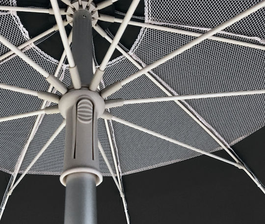 Maui & Sons Umbrelă Pliabilă De Plajă Din Aluminiu Diametru 1.9m Cu Protecție UV Și Rezistență La Vânt Neagră