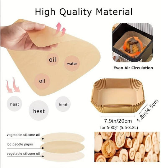 Viosarp Non-stick Papers for Air Fryer 20x20cm 50pcs