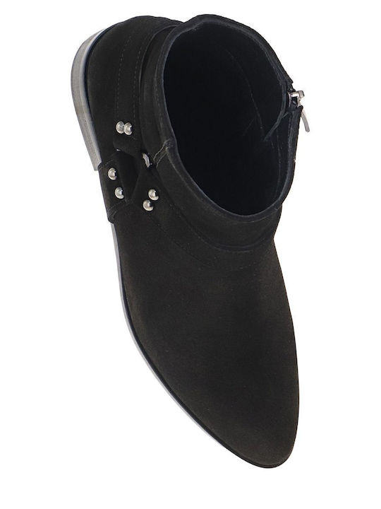 Wildleder Stiefeletten Damen Schwarz