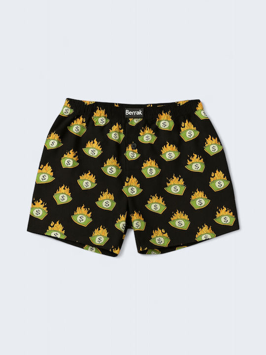 Men's Boxer Black with Patterns