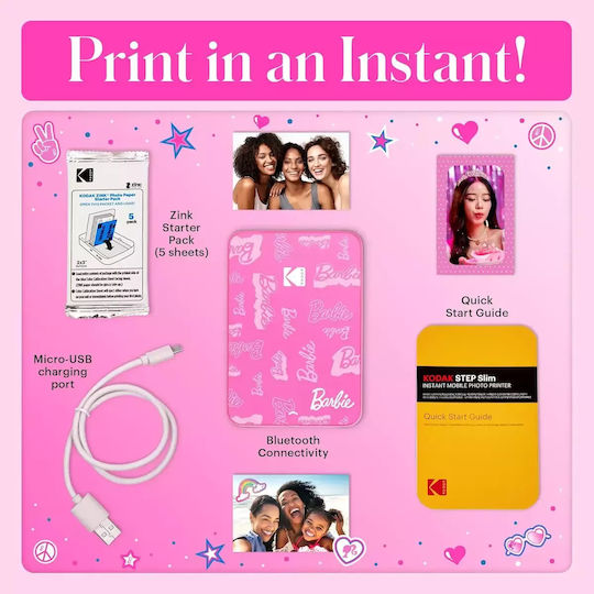 Kodak x Barbie Zink Εκτυπωτής για Φωτογραφίες με Bluetooth