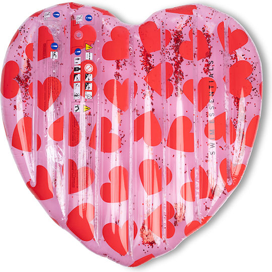 Swim Essentials Στρώμα Θαλάσσης Σχήμα Καρδιάς Παιδιά 6+ Ετών "red Hearts"