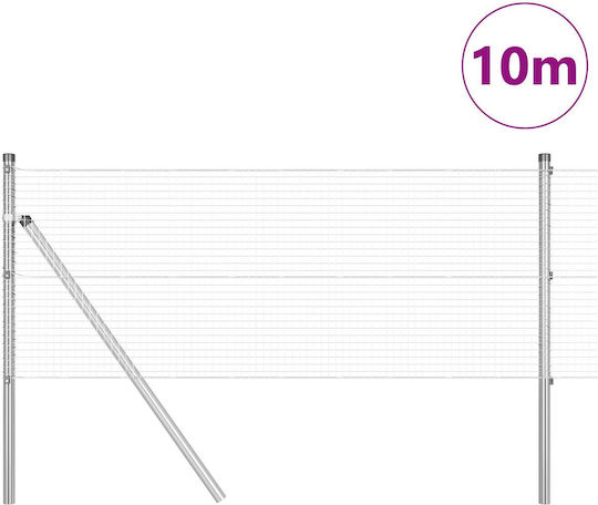 vidaXL Fencing Wire Fencing Galvanized Set Silver 0.8x10m