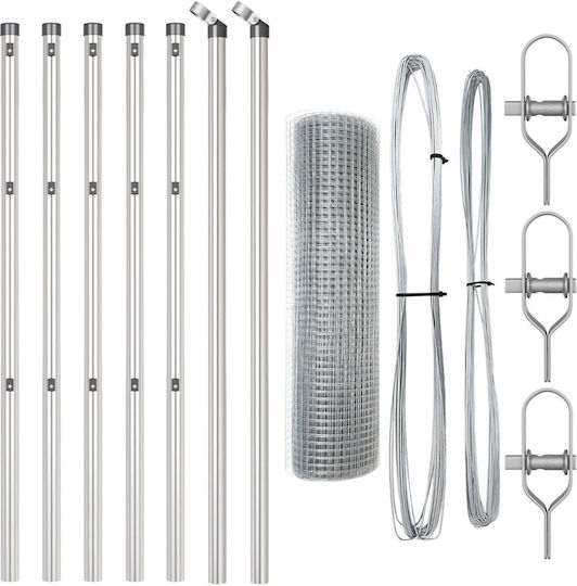 vidaXL Fencing Wire Fencing Galvanized Set Silver 0.8x10m