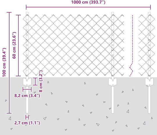 vidaXL Ситова мрежа с Покритие с PVC Подредба Зелен 0.6x10м