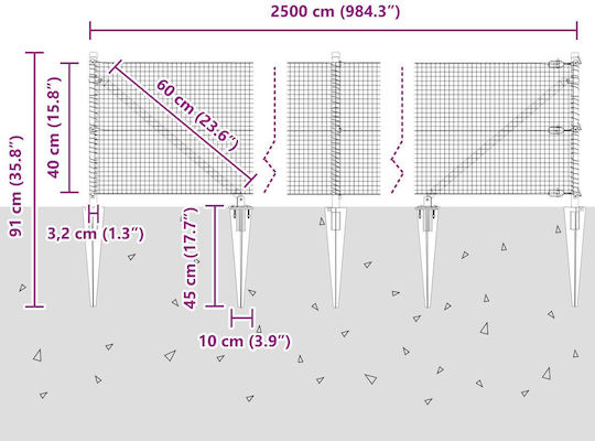 vidaXL Plasă de sârmă cu Îmbrăcăminte din PVC Module Verde 0.4x25m